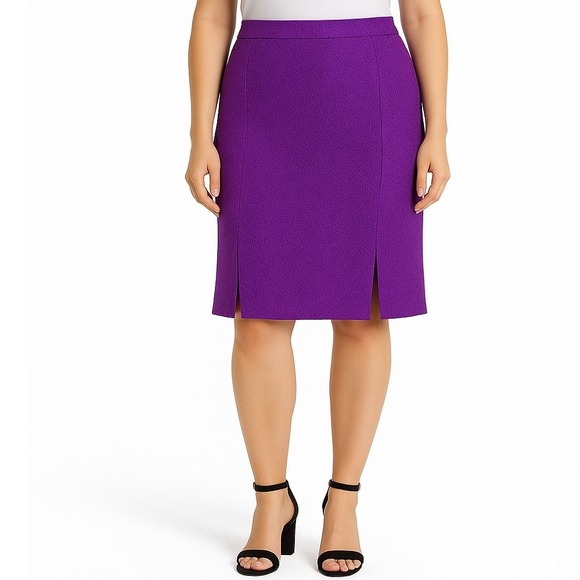 Yves Saint Laurent Purple Textured Pencil Skirt Spring Eté 2012 Made in Italy - Picture 1 of 10